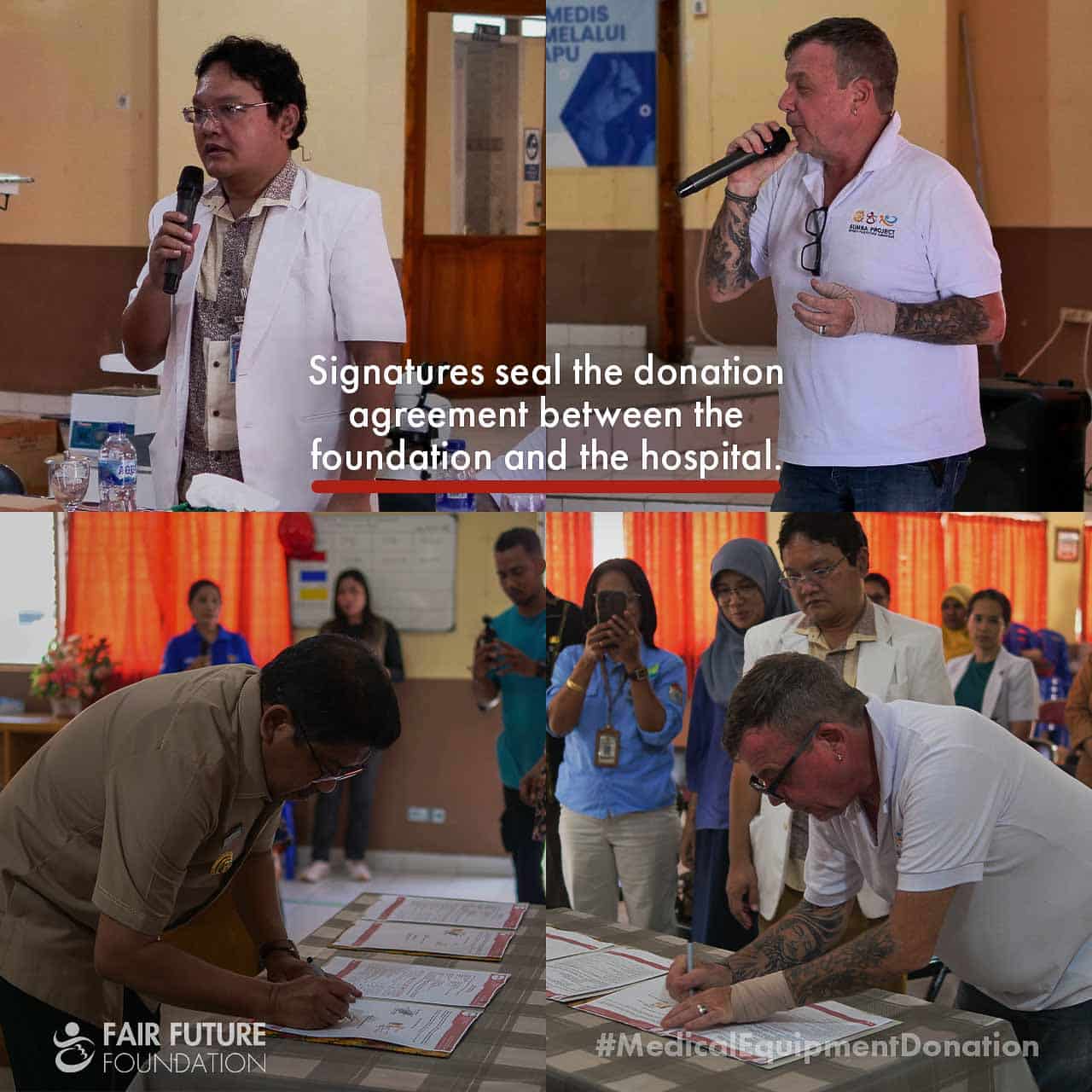 Medical equipment donation at Umbu Rara Meha Hospital