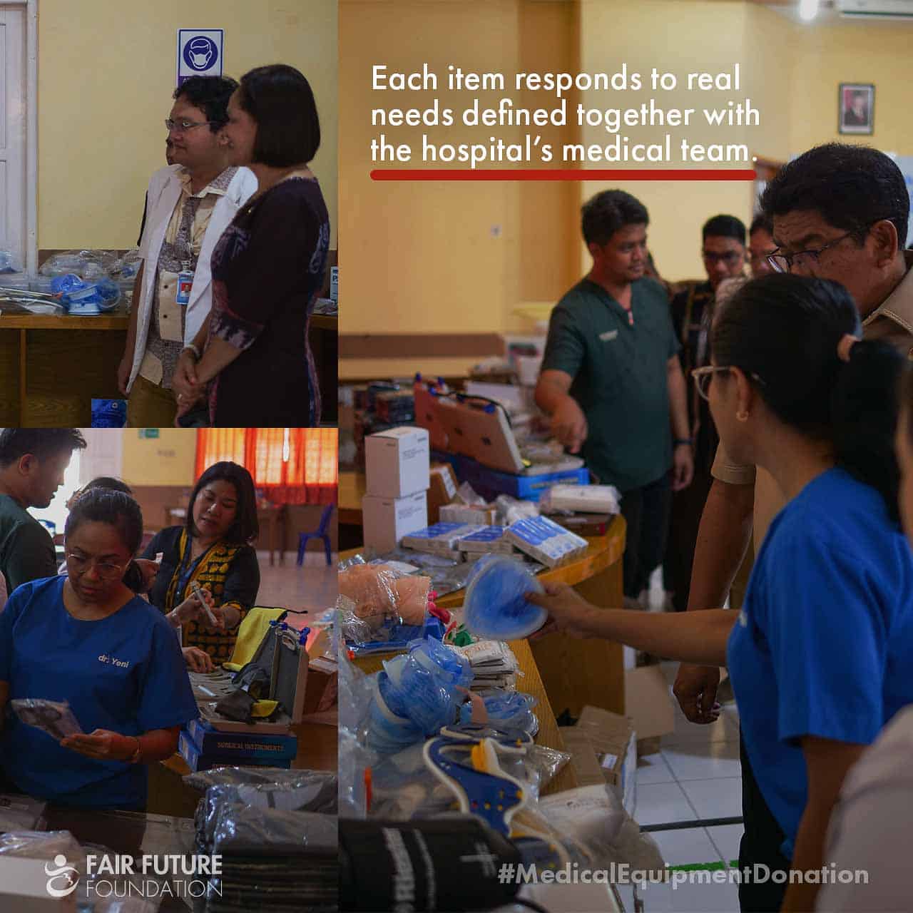 Medical equipment donation at Umbu Rara Meha Hospital