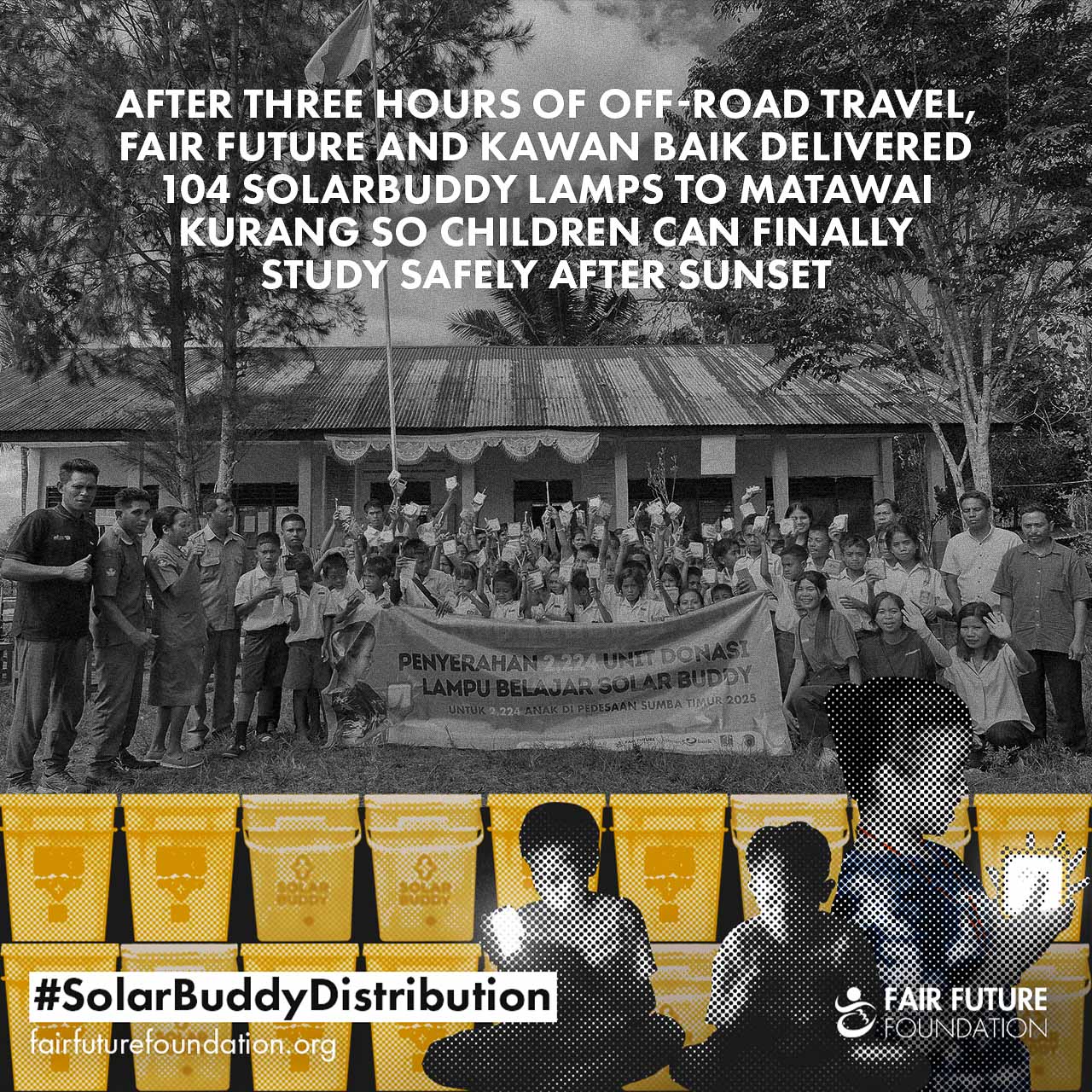 Child assembling SolarBuddy clean light in Matawai Kurang classroom