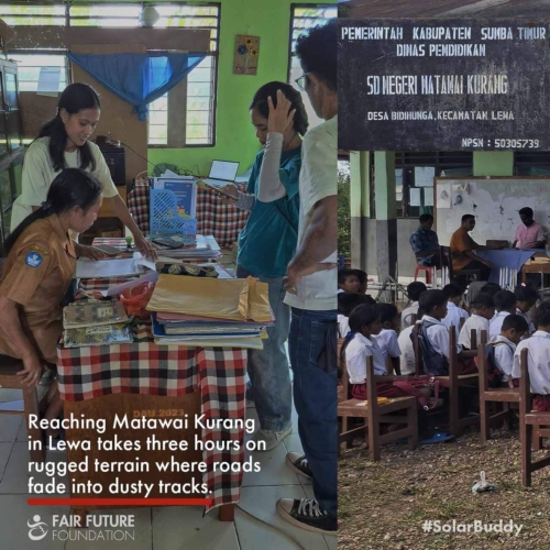 SolarBuddy at Matawai Kurang school Child assembling SolarBuddy clean light in Matawai Kurang classroom