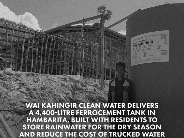 Wai Kahingir 4,400L rainwater tank Hambarita East Sumba