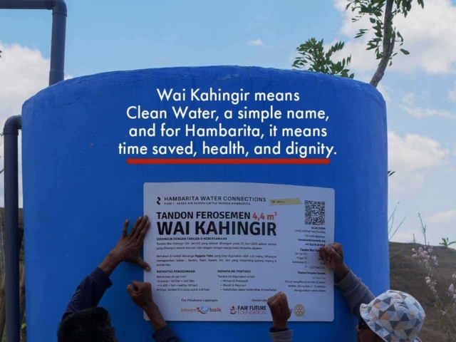 Wai Kahingir 4,400L rainwater tank Hambarita East Sumba