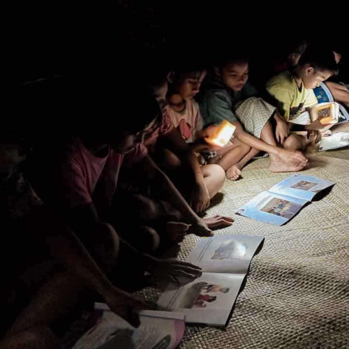 Haray school with solar panels and battery–inverter – solar electrification SDN Mbajik