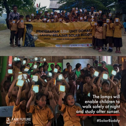 SolarBuddy lamps Lapinu children portrait Girl in Lapinu holding a SolarBuddy lamp that replaces smoke and gives clean study light in a remote East Sumba village.