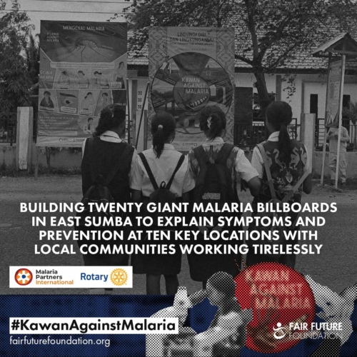 Malaria billboard installation East Sumba
