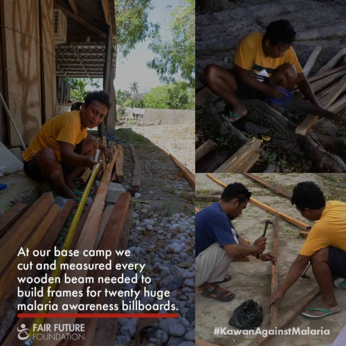 Malaria billboard installation East Sumba