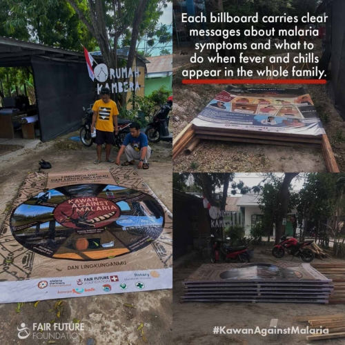 Malaria billboard installation East Sumba