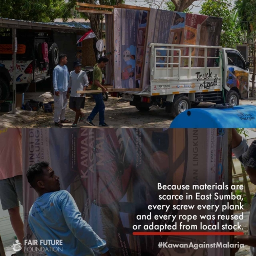 Malaria billboard installation East Sumba