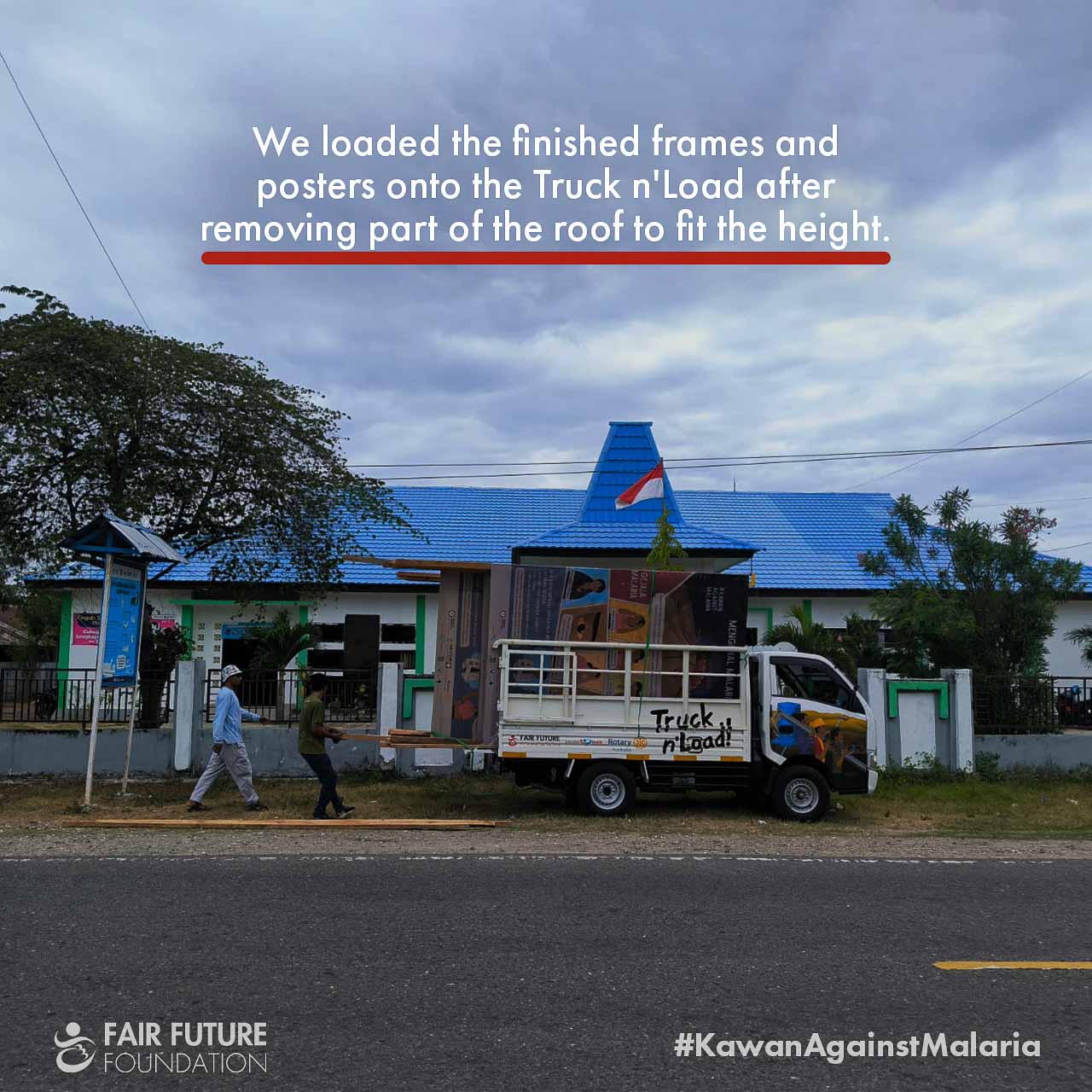 Malaria billboard installation East Sumba