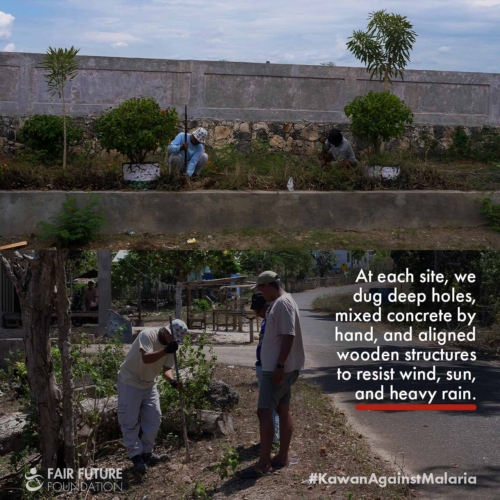 Malaria billboard installation East Sumba