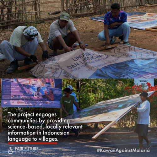 Malaria billboard installation East Sumba
