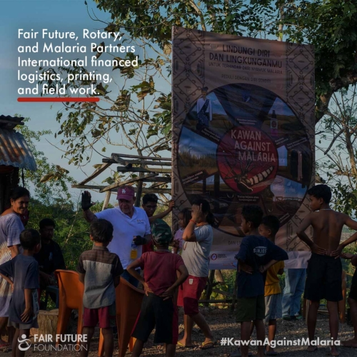 Malaria billboard installation East Sumba