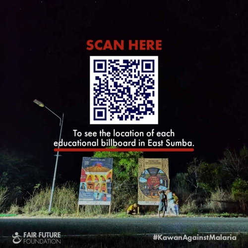 Malaria billboard installation East Sumba
