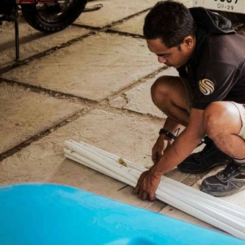 SDN Mbajik solar install – East Sumba Haray school with solar panels and battery–inverter – solar electrification SDN Mbajik