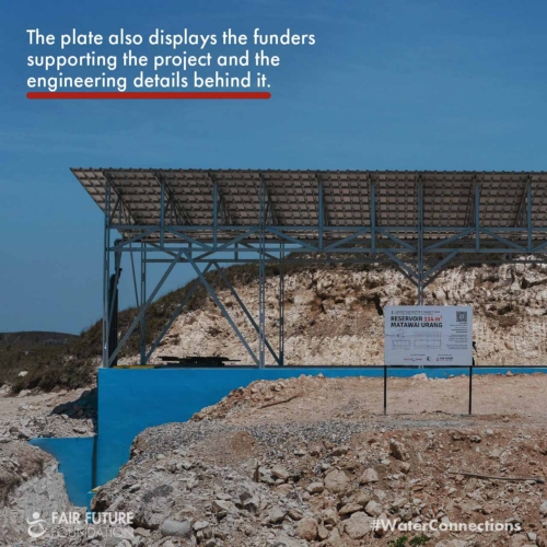 Final sealing and graduated scale installation inside the Laindatang reservoir. Final sealing and graduated scale installation inside the Laindatang reservoir.