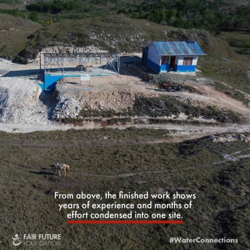 Final sealing and graduated scale installation inside the Laindatang reservoir. Final sealing and graduated scale installation inside the Laindatang reservoir.