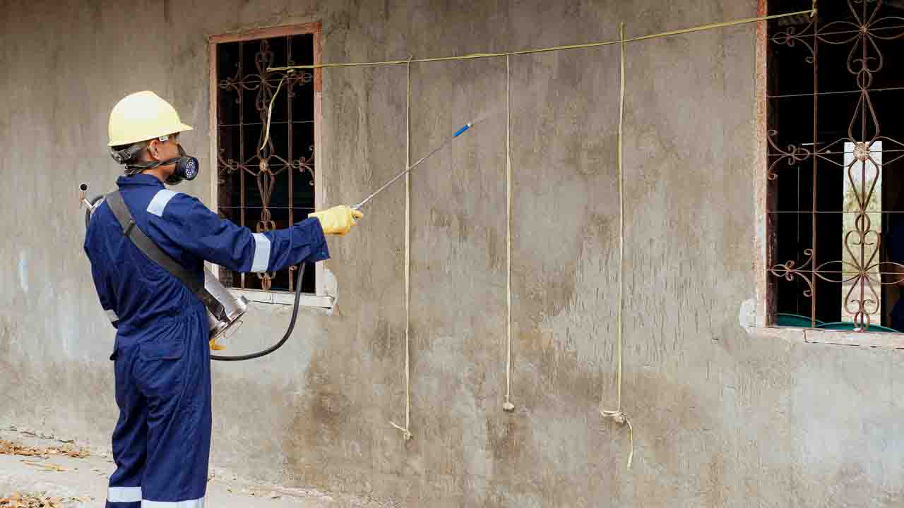 IRS training malaria Umalulu Indoor Residual Spraying training for malaria prevention in Umalulu, East Sumba.