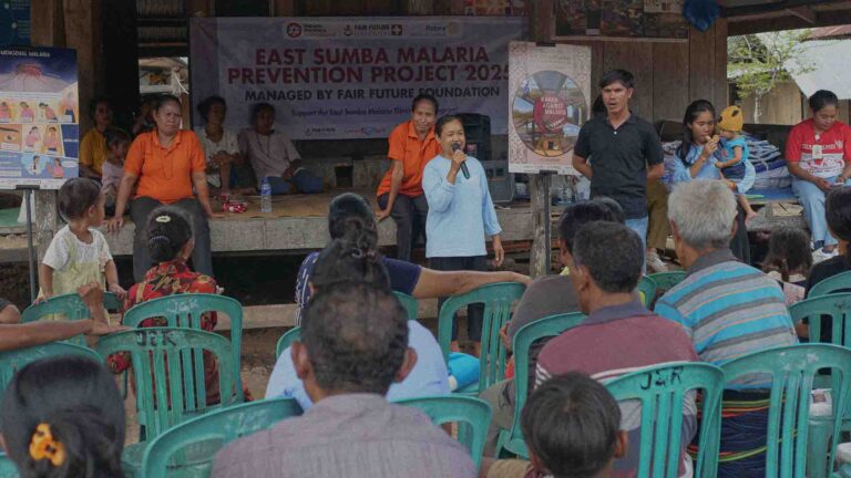 Malaria education activity in Praiwangga Village, East Sumba.