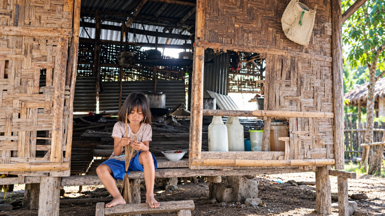 Young child outside a rural home in East Sumba during the Sumba Sepsis Study on infection and healthcare access