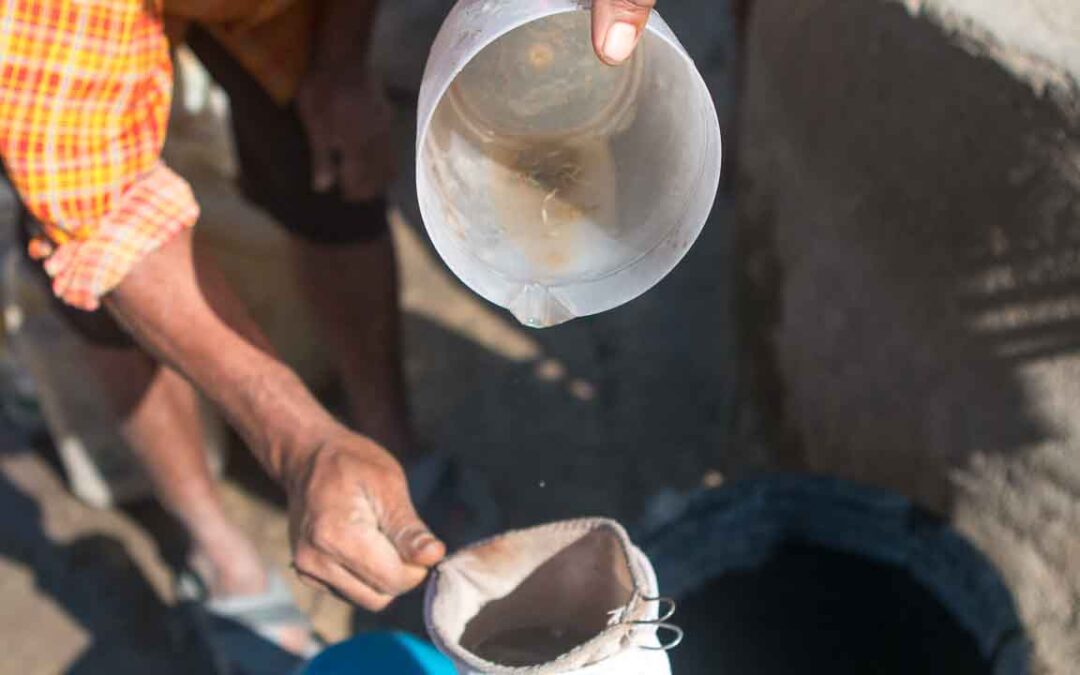 Drinking impure water in rural villages can look like this