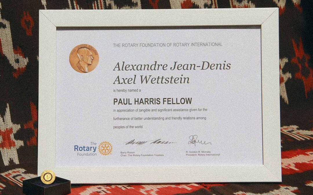 Alex Wettstein Honored with Paul Harris Fellow Award for Dedication to Rural Indonesia