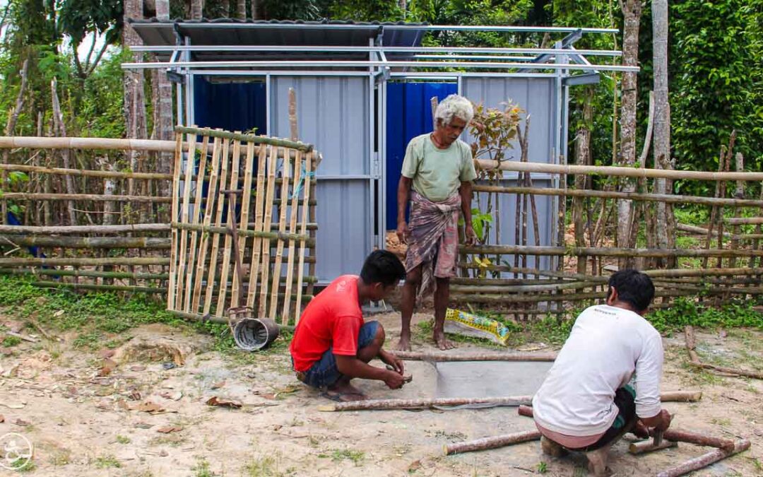 Construction of the first sanitary facilities in the village