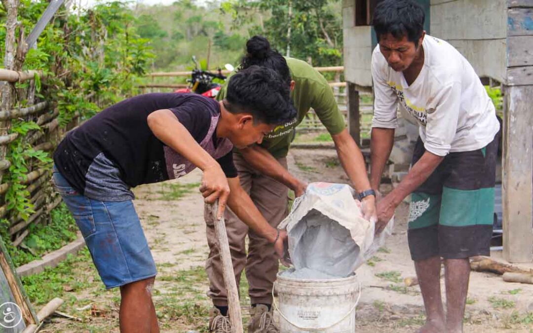 Construction of the first sanitary facilities in the village