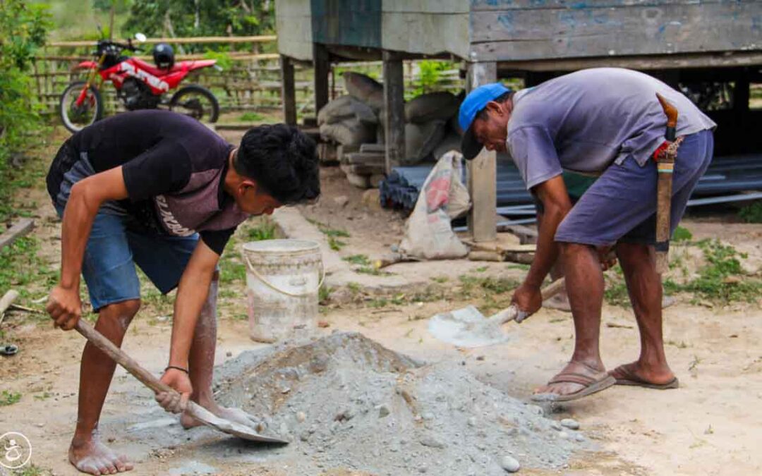 Construction of the first sanitary facilities in the village