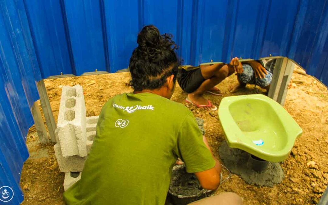 Construction of the first sanitary facilities in the village