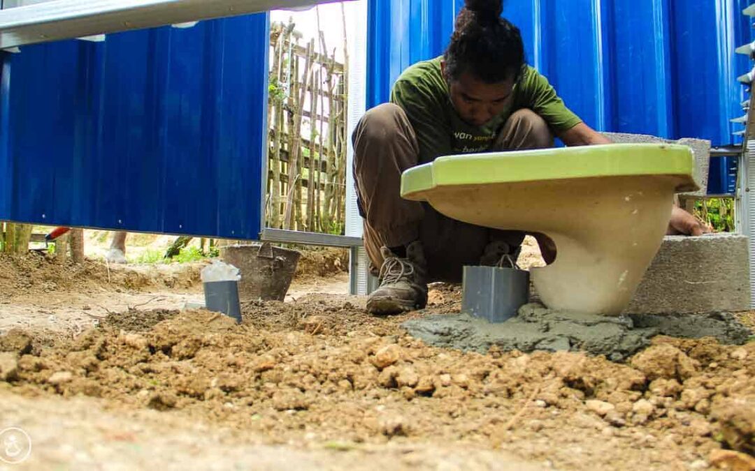 Construction of the first sanitary facilities in the village