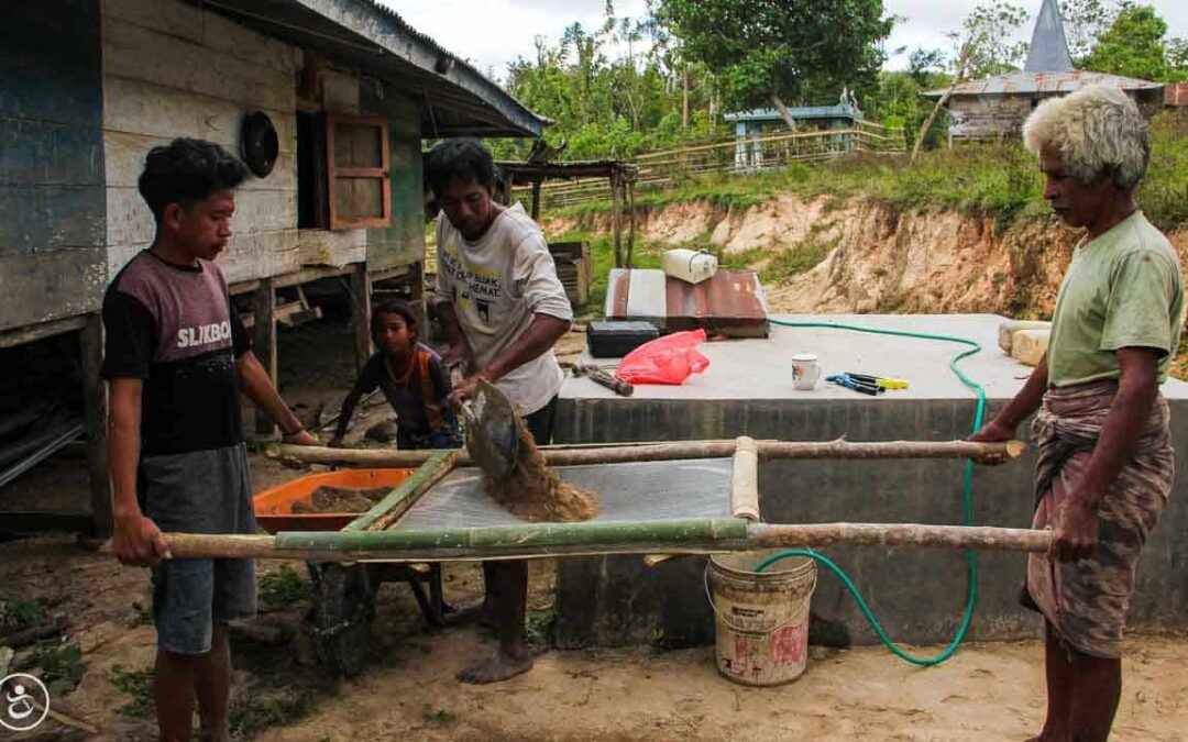 Construction of the first sanitary facilities in the village