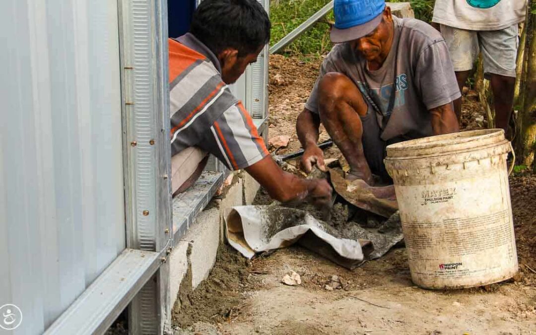 Construction of the first sanitary facilities in the village