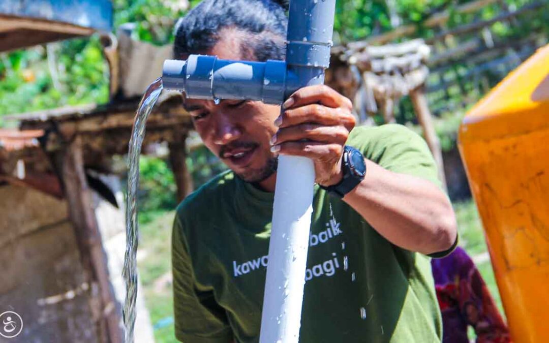 Construction of the first sanitary facilities in the village