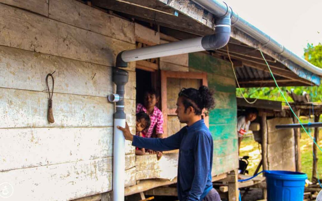 Construction of the first sanitary facilities in the village