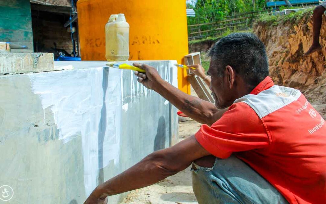 Construction of the first sanitary facilities in the village