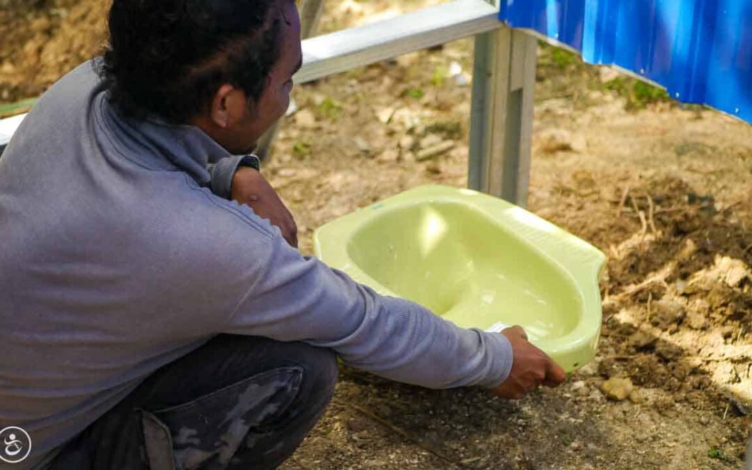 Construction of the first sanitary facilities in the village