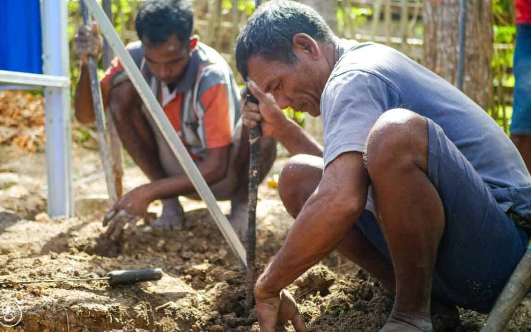 Construction of the first sanitary facilities in the village