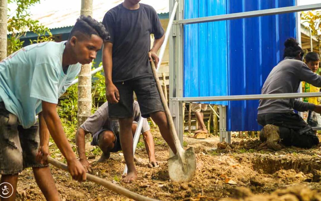 Construction of the first sanitary facilities in the village