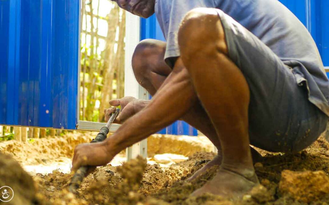 Construction of the first sanitary facilities in the village