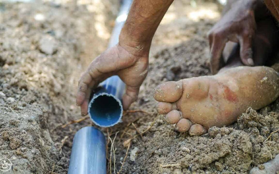 Construction of the first sanitary facilities in the village