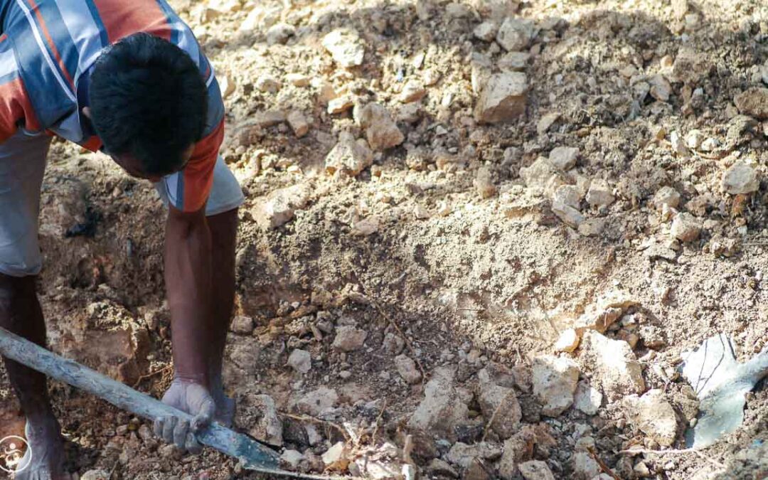 Construction of the first sanitary facilities in the village