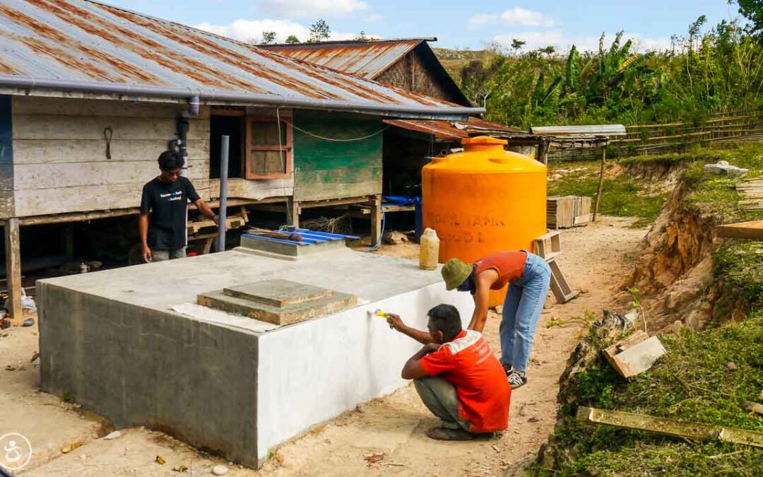 Construction of the first sanitary facilities in the village