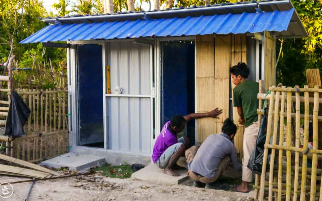 Construction of the first sanitary facilities in the village