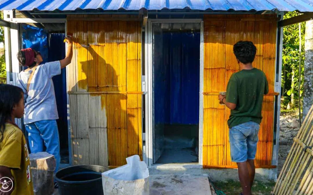 Construction of the first sanitary facilities in the village