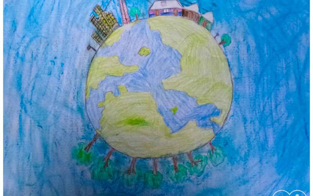 Eben 13 years old from Laindatatang draws the world according to him