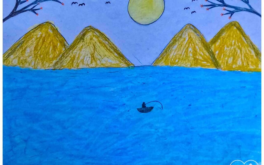 Eben 13 years old from Laindatatang draws the world according to him