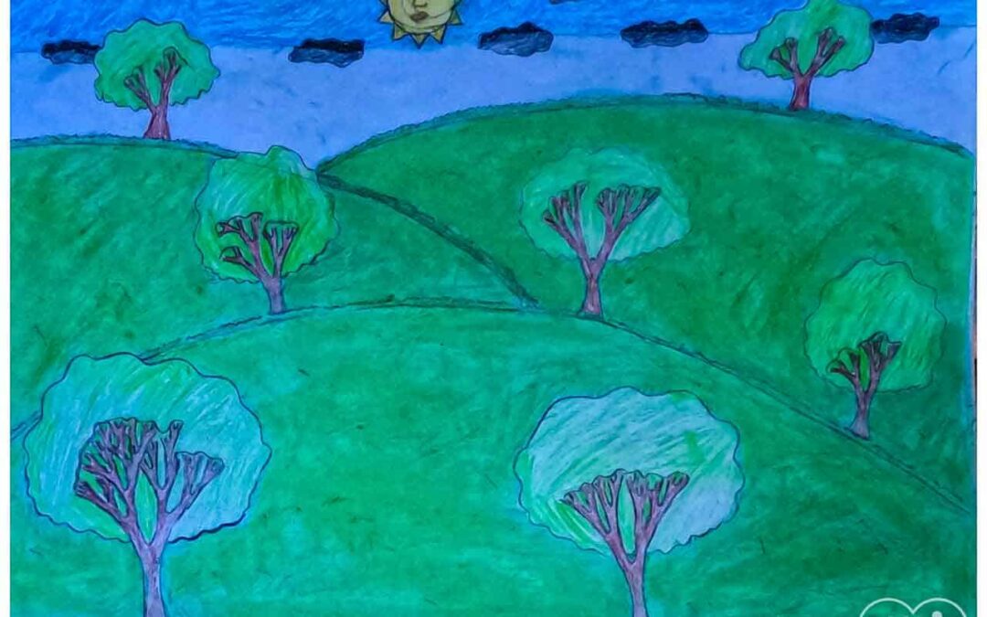 Eben 13 years old from Laindatatang draws the world according to him