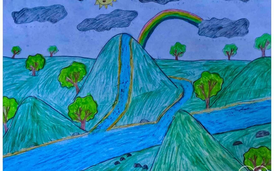 Eben 13 years old from Laindatatang draws the world according to him