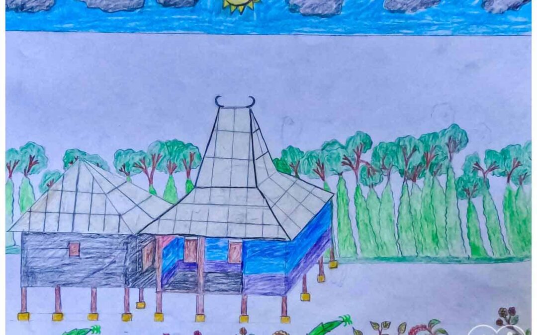 Eben 13 years old from Laindatatang draws the world according to him