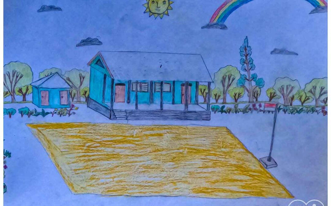 Eben 13 years old from Laindatatang draws the world according to him